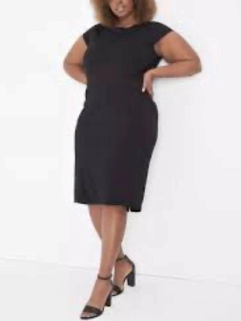 Lane Bryant Black Midi Dress Size 16 Like New